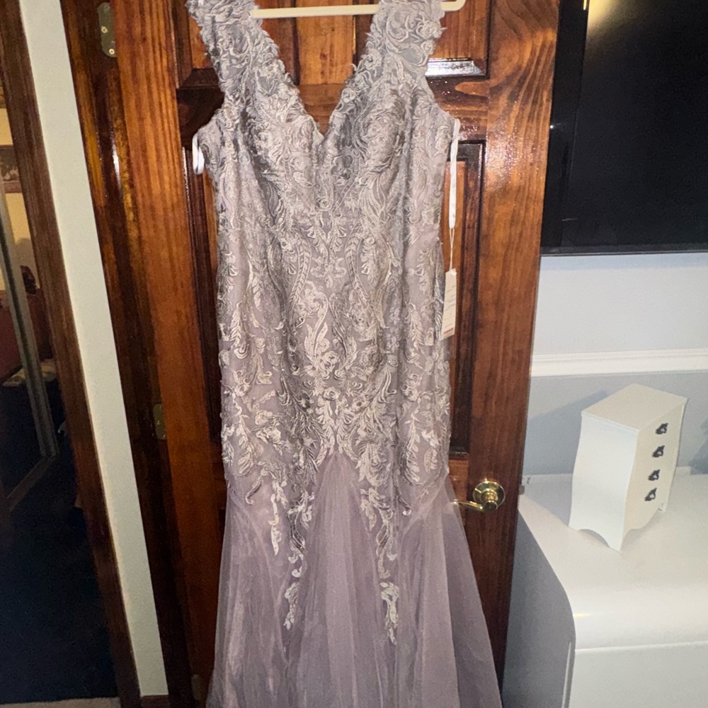 Montage by Mon Cheri Lavender Lace Wedding Dress